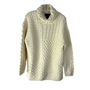 Nua Cowl Neck Patch Extra Fine Merino Wool Sweater SZ XL NEW NWT